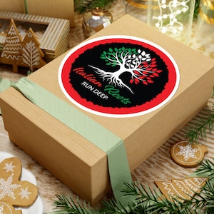 Adesivo in vinile con radici italiane: decalcomania per albero con bandiera italiana
