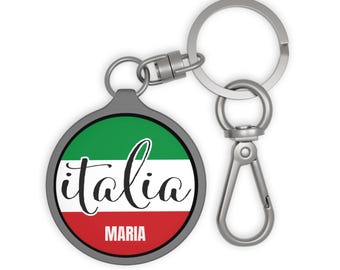 Custom Italian Flag Keychain: Personalized Italy Keyring Tag