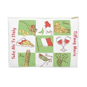 Italy Travel Gift, Personalized Italian Travel Bag, Honeymoon Gift, Gift for Italian, Gift for Women, Italy Themed Gift, Italy Girl Trip