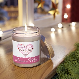 Amore Mio Scented Candle: Italian Love Soy Wax Candle (9oz)