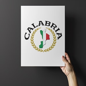 Kalabrien Italienisch Digitaler Download Italien Region Emblem Italienische Flagge PNG SVG für Italienisches Tshirt Poster Zeichen für Tumbler oder Laptop