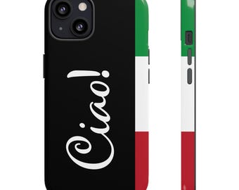Stevige telefoonhoes met Italiaanse vlag, op Italië geïnspireerd ontwerp, compatibel met iPhone, duurzame beschermhoes