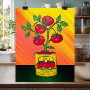 Italian Tomato Print: Cento Food Art, Kitchen Wall Decor