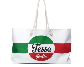 Personalisierte Italienische Flagge Weekender Tasche: Italien Urlaub Handgepäck