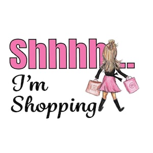 Digital, Shopping, Shopper, Instant Download, hand drawn, printable artwork, Digital file, PNG, Shopaholic, Fun Shopping Art