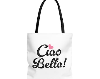 Italiaanse draagtas Ciao Bella: Italiaanse boodschappentas roze hart