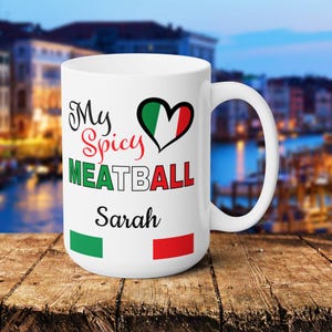 Tazza italiana con polpette piccanti - Divertente tazza da caffè italiana (15 once)