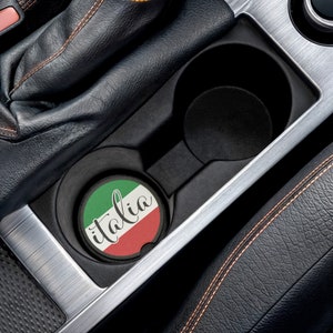Italian Gift, Italia Soapstone Car Coaster, Italian Flag, Italy drink coaster, Gift for her, Gift for him, Gift for Italian, Car Cup Coaster