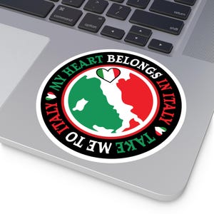 Italian Flag Seal Sticker: Travel Souvenir Decal - Laptop, Fridge, and More