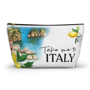 Italy Travel Gift, Personalized Italian Travel Bag, Italy Honeymoon gift, Take me to Italy Design, Gift for Italian Women, Italy Girl Trip