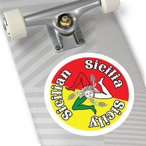 Trinacria Sticker: Sicilian Medusa, Italy Flag Vinyl Decal