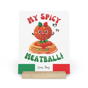 Placa italiana divertida, placa de almôndega picante italiana, dia dos namorados, suporte personalizado, design de almôndega, bandeira italiana, arte de parede para decoração de casa