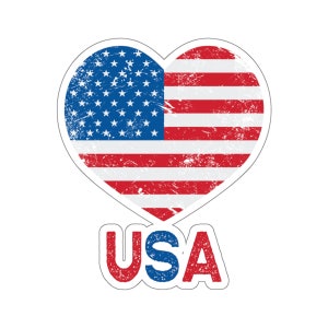 American sticker, USA, American Flag Kiss-Cut Stickers, United States Sticker for laptop, gift for her, gift for him, America water bottle