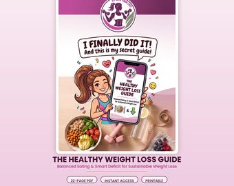 Healthy Weight Loss Guide PDF | Printable Nutrition & Portion Control Ebook | Balanced Eating Plan | Digital Download Wellness Guide