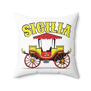 シチリア風装飾枕 | ヴィンテージカート＆トリナクリアデザイン | ホームデコレーション、ギフト、旅行、エスニック、イタリア文化