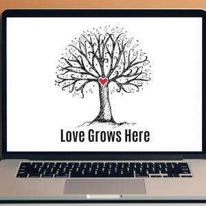 Calcomanía del Árbol de la Vida &quot;El Amor Crece Aquí&quot; (Descarga digital)