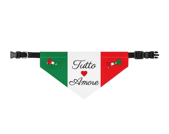 Tutto Amore Italian Flag Clip-on Pet Bandana | Personalized Pet Bandana