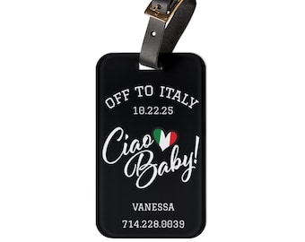 Personalized Ciao Baby Luggage Tag: Italian Vacation Keepsake