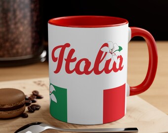 Taza de café Italia Lily: Taza con detalles de la bandera italiana