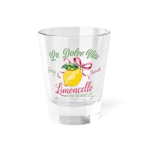 Personalized Limoncello Shot Glass: Italian Celebration Favor