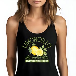 Italian Summer Limoncello Sweet Life Tank Top, Italian Cocktail Summer Vibes, Lemon Beachwear, Italy Vacation Apparel