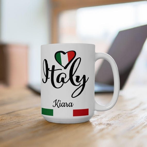 Tazza Da Caffè In Ceramica Con Monogramma Fiorito - 325 Ml - Regalo Personalizzato Per Festa Della Mamma, Compleanno, Natale