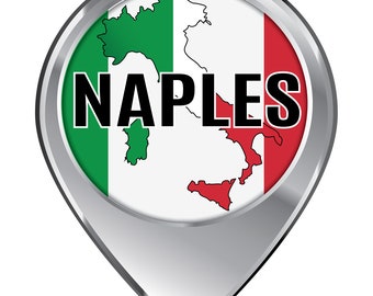 Naples Italy Map Finder: Italian Flag PNG SVG (Digital Download)