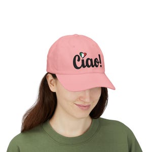 Embroidered Italian Ciao Dad Cap, Italian Flag Heart Casual Hat, Gift for Italian, Italian Travel Accessory, Italy Pride Apparel