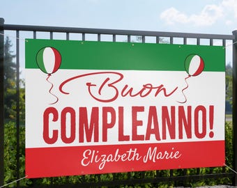 Personalized Buon Compleanno Banner: Italian Birthday Party Decor