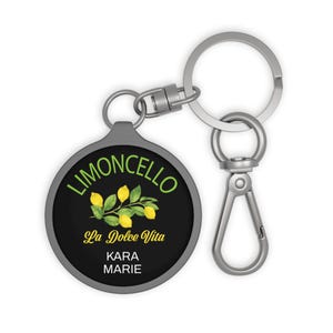 Keyring Tag, Personalized Italian Keychain, Italy Limoncello Key ring, Italia Key Tag, Italian Keyring, Italian Flag Gift for her, La Dolce
