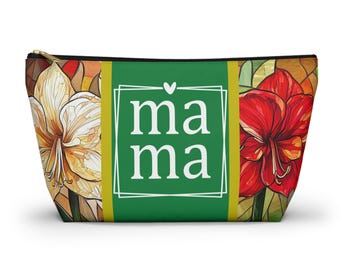 Neceser de viaje floral personalizado para mamá, organizador de maquillaje