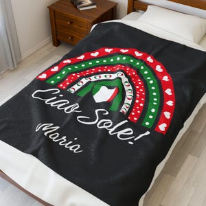 Italian Rainbow Blanket: Ciao Sole Hello Sunshine, Cozy Home Decor