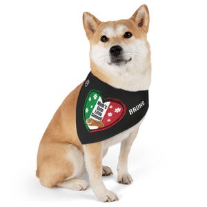 Coleira Bandana para Animais de Estimação, Bandana Italiana para Cães, Cannoli Fofo para Mães, Bandeira Italiana, Presente para Amantes de Cães, Presente para o Dia das Mães, Bandana para Animais de Estimação da Itália