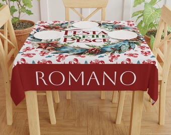 Personalized Italian Christmas Eve Tablecloth: Festive Holiday Decor