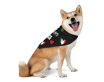 Amore Italian Flag Pet Bandana | Personalized Dog Scarf