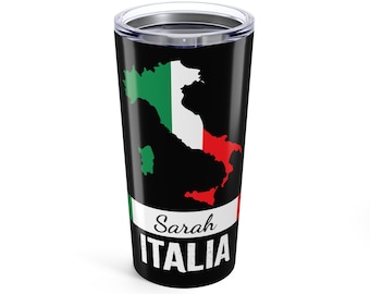 Bicchiere personalizzato con bandiera italiana da 20 once / Tazza personalizzata con nome Italia