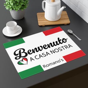 Italian Placemat, Italian Flag Kitchen Decor, Personalized Table Mat, Italian Party 1pc, Welcome Home Dining Mat, Customized Place Setting
