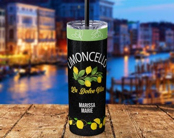 Limoncello Tumbler: Italian 'La Dolce Vita' 20oz Skinny Tumbler