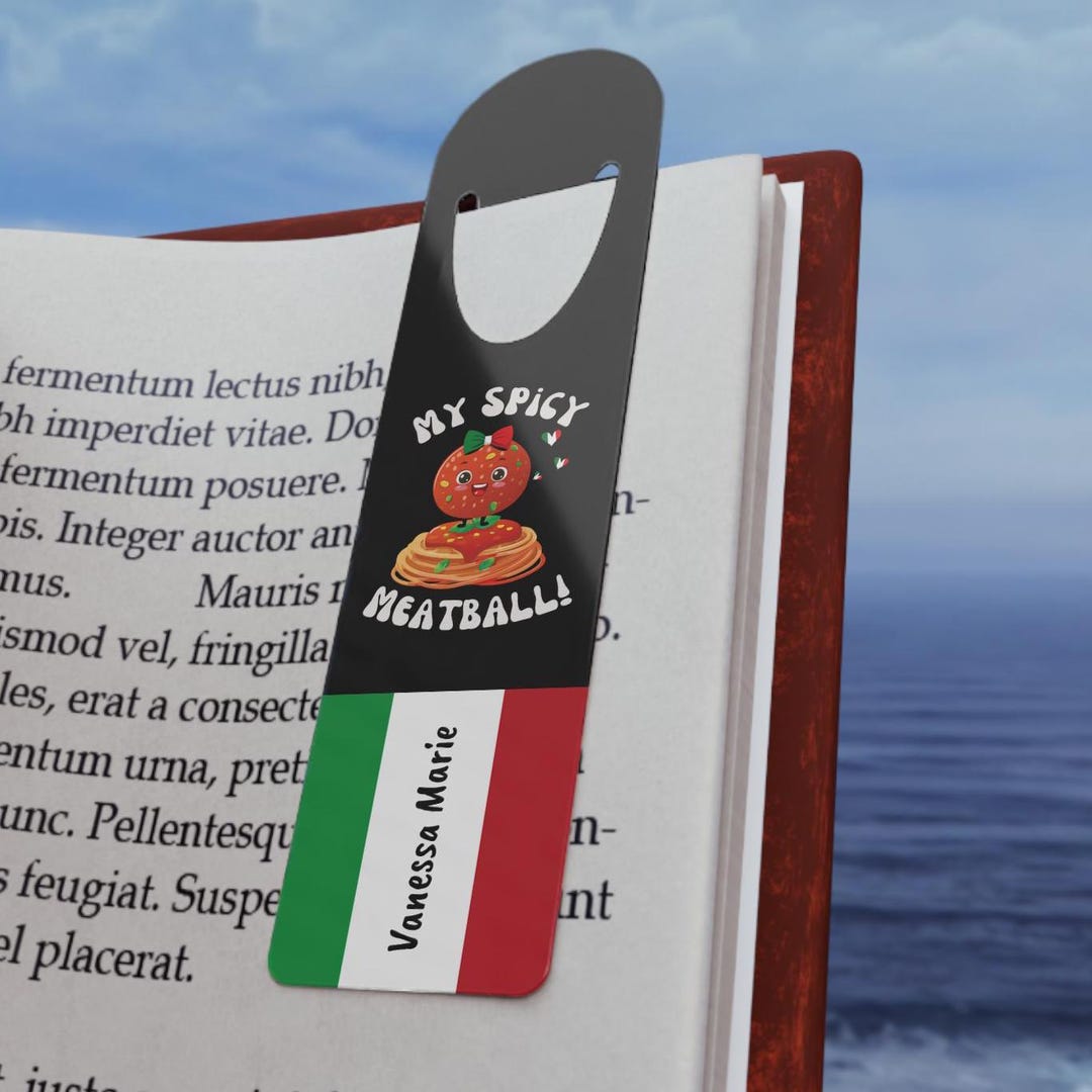 Personalized Italian Bookmark: Spicy Meatball Design - Etsy