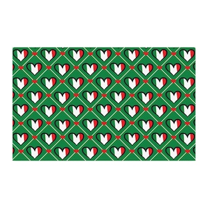 Heart Fabric with Italian Flag Pattern, Bright Cotton Twill by Yard