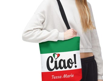 Bolsa de mano personalizada Ciao: bolsa de viaje con bandera italiana