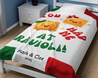 Italian Ravioli Plush Blanket: Personalized Cozy Blanket