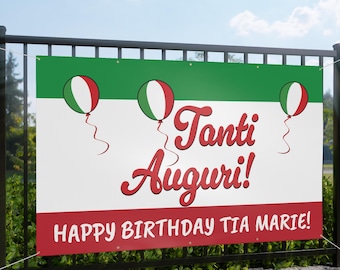 Personalized Tanti Auguri Banner: Italian Party Decor