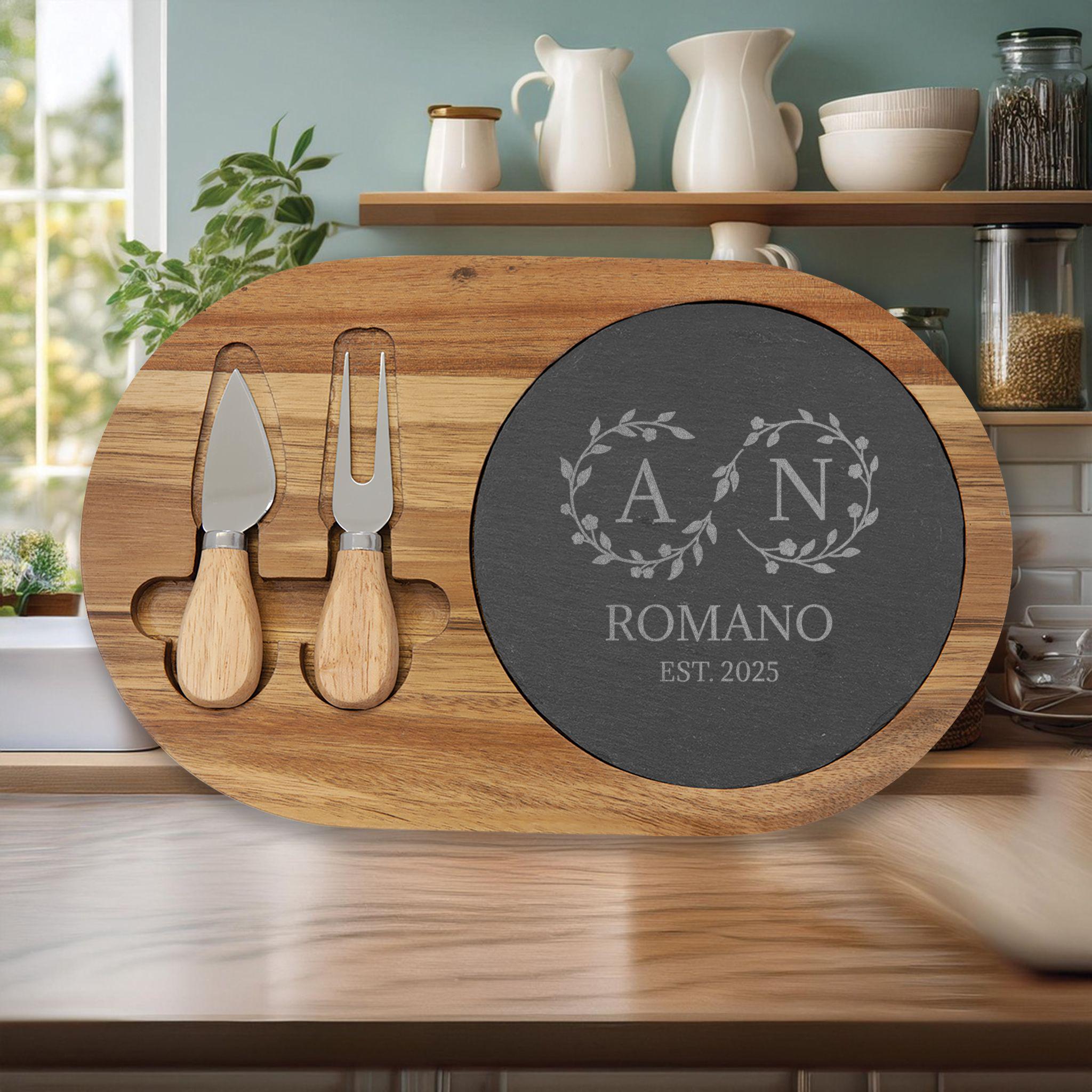 Engraved Personalized Wedding Charcuterie Board, Custom Couples