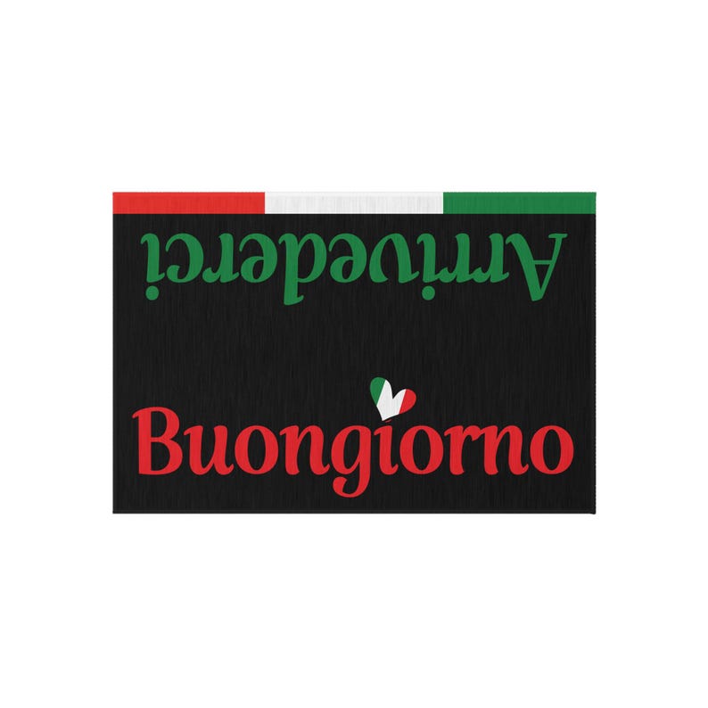 Alfombra con bandera italiana de Buongiorno, alfombra para exteriores/alfombrilla para puerta de entrada imagen 2