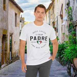 Italienisches Vatertagsgeschenk, italienisches T-Shirt, Padre Tshirt, italienisches Geschenk, Unisex Jersey Kurzarm, Geschenk für ihn, Geschenk für italienischen Vater