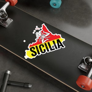 Sicilia Sticker, Italian Sticker, Sicily Sticker, Sicilian Trinacria, Sicilia Kiss-Cut Vinyl Decals, Sicily decal for laptop, Phone Case