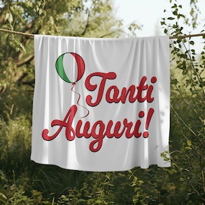 Descarga digital italiana, Tanti Auguri, Mejores deseos italianos, arte digital del globo de cumpleaños de Italia para pegatinas, calcomanías, letreros, tazas, PNG, SVG