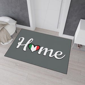 Italian Home Heart Heavy Duty Floor Mat Entryway Welcome Rug, Italian Flag Kitchen Mat Home Decor Gift Italian Pride Decor