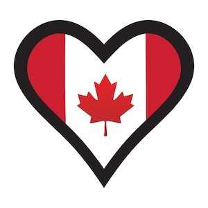 Canada Flag Heart SVG PNG: Canadian Pride (Instant Download)